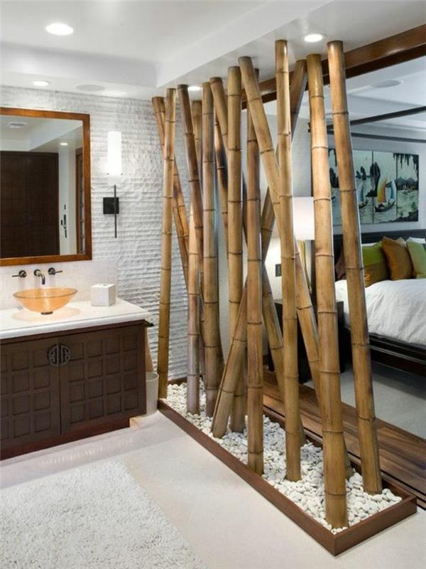 Afriško-bambus-stenska dekoracija-kopalnica