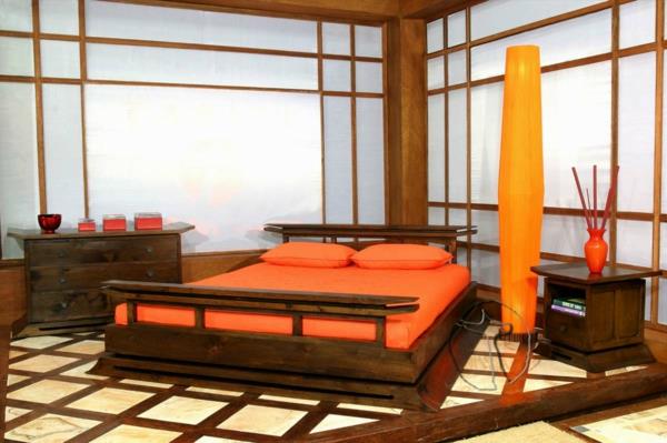 Dekoracija spalnice v azijskem navdihu