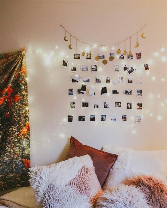 Örneğin, kişiselleştirilmiş bir iç ışık çelengi ile yatağınızın üzerindeki duvarı nasıl süsleyeceğinize dair bir örnek