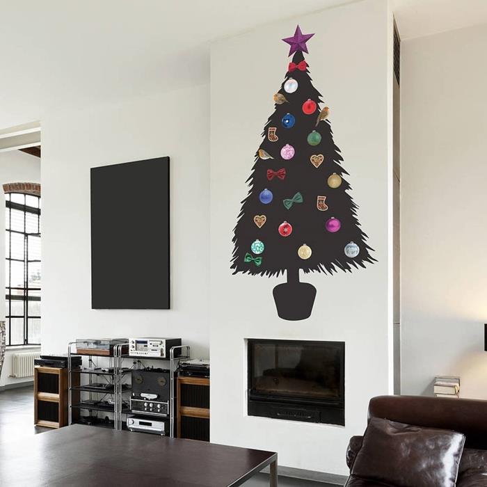 Kendinizi siyah boyamak için Noel dekorasyonu Noel ağacı stili modern iç tasarım