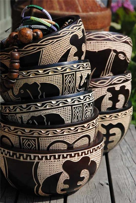Afrika-dekorasyon-çömlek-filler-bilezikler