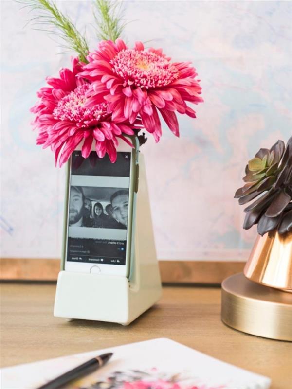 visokotehnološko darilo za mamo, model vaze za polnilnik za prenosni računalnik, praktičen dekorativni dodatek za žensko