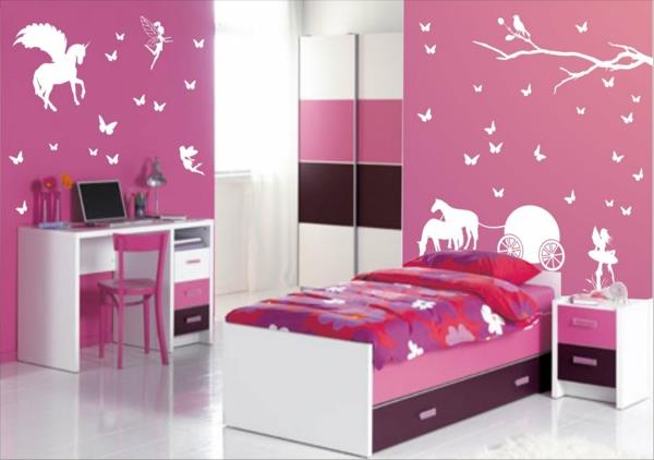 rožnato-bela-najstnica-dekle-spalnica-dekor