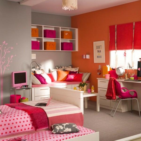 rdeče-oranžna-dekle-spalnica-dekor