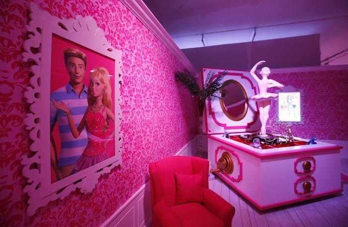 pohištvo za otroško sobo, miniaturna hiša za dekleta, starinski fotookvir s portretom Barbie in Ken