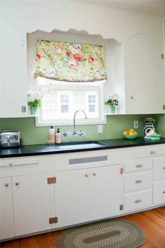retro tarzı-yeşil-beyaz-mutfak-deco