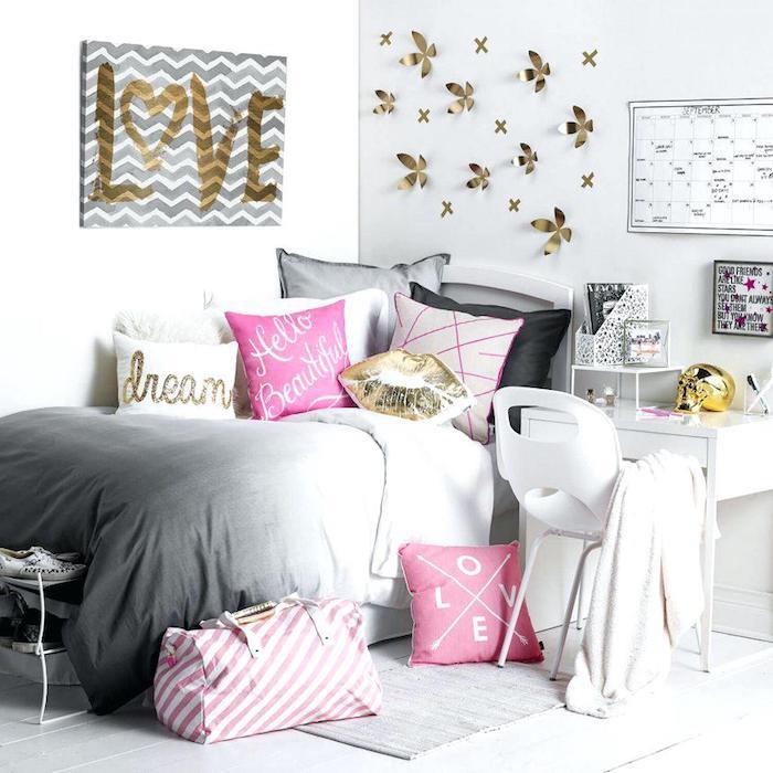 Baykuş tozu pembe yatak odası fikri pembe ve altın yatak odası daire dekorasyon aksesuarları sevimli minderler genç yatak odası