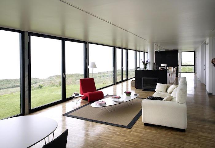 velika dnevna soba minimalistično oblikovanje prostora dekoracija moderno sodobno