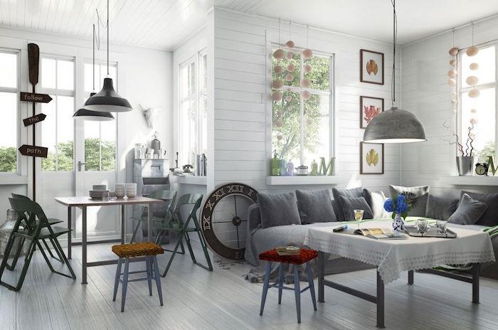 gyvenamojo kambario dekoras Skandinaviška atmosfera išgrynino švedišką įkvėpimą