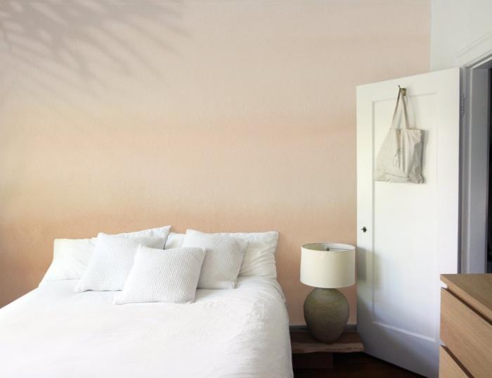 kako okrasiti skandinavsko spalnico v nevtralnih barvah, barva notranjih vrat z belo steno
