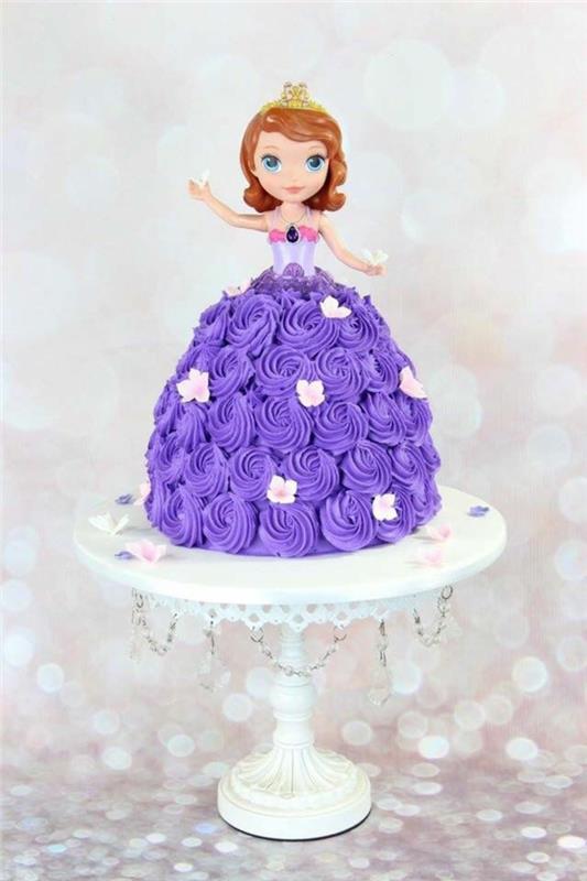 „Disney“ princesės pyrago viršūnę lengva pasidaryti princesės sofijos pyrago viršūnės princesės suknelės lėlės suknelę