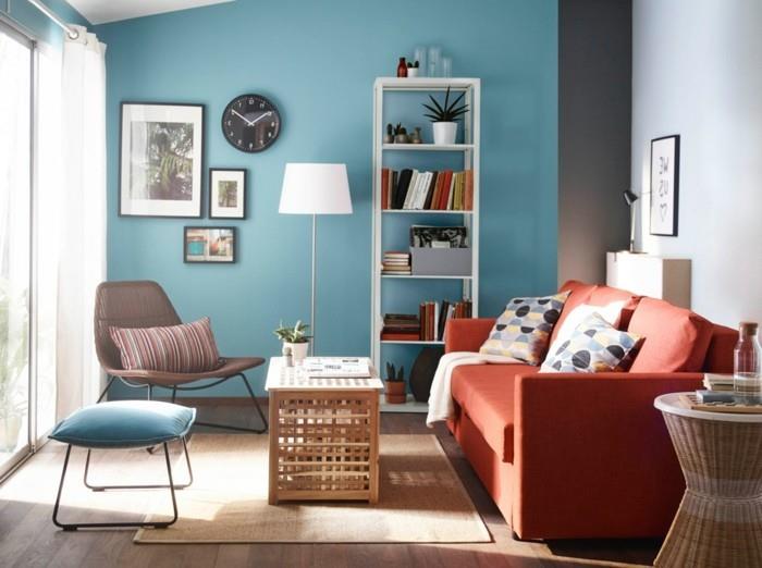 notranjost-dekoracija-švedski-fotelj-vintage-skandinavski-fotelji-v-modri barvi