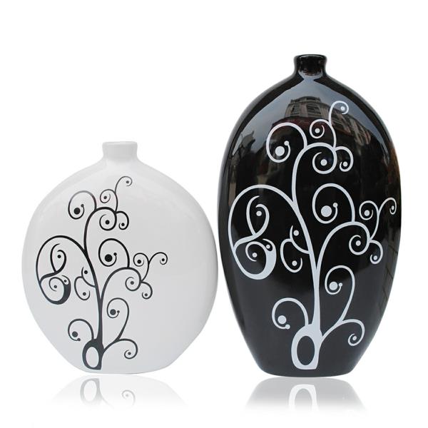 çağdaş-siyah-beyaz-dekorasyon-vazolar