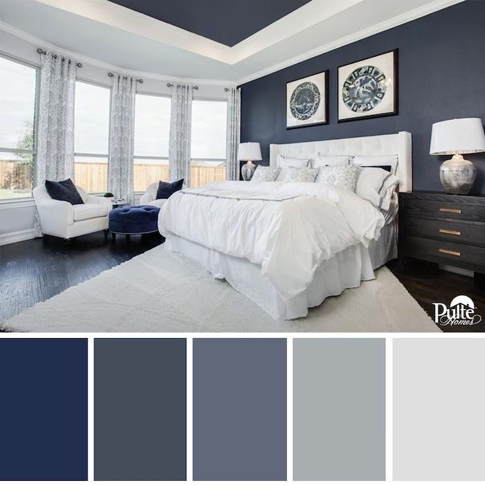 Dažų spalva miegamojo sienų dažų spalvoms miegamojo šaltoms dažų spalvoms miegamojo mėlynos pilkos dažų spalvos miegamajam