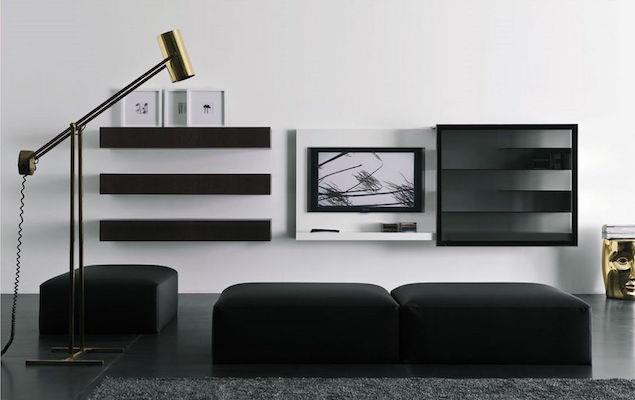 Ideja za sodobno dnevno sobo v črno -belem dizajnu deco pohištvo