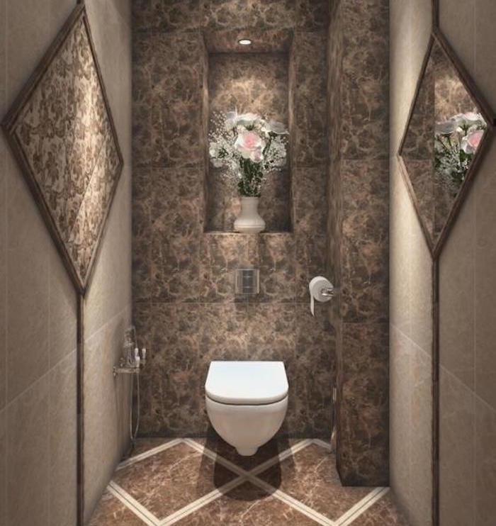 rjavo -bež baročni slog wc deco vintage originalni slog z lončkom za rože