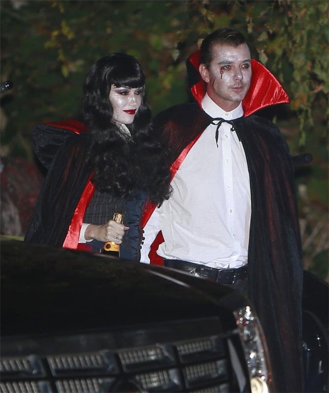 vampyrės moters aprangos idėja juodos ir raudonos spalvos, koks Helovino vyro kostiumas, Helovino išvaizda porai