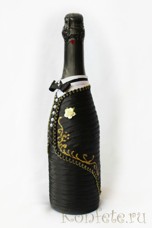 Botella oscura para boda