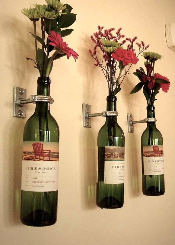 Botellas como jarrones