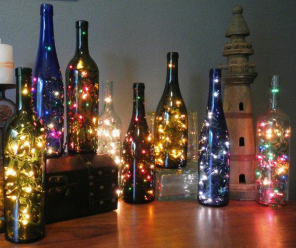 Iluminación en botellas