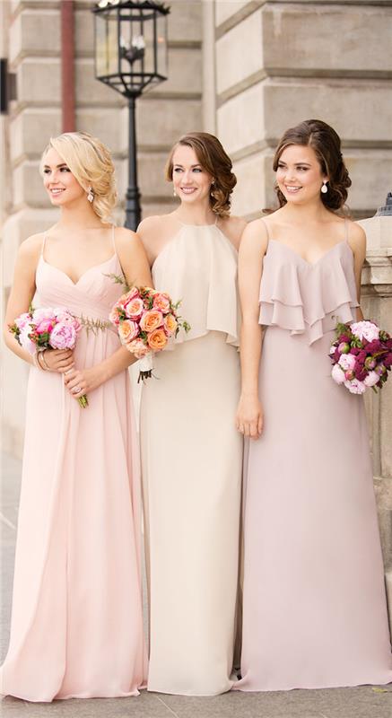 Nuotakos, to paties stiliaus ir pastelinių spalvų suknelės, pritaikyta suknelė, kokteilinė suknelė prašmatnioms vestuvėms, elegantiška moters apranga