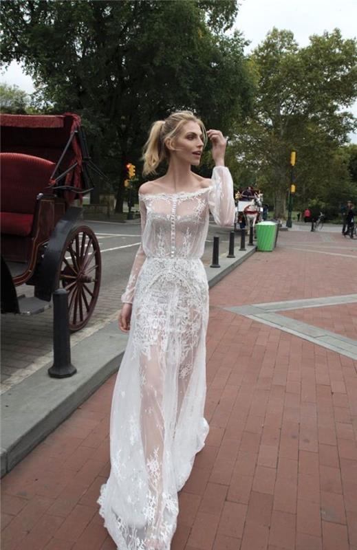Kratka poročna obleka 2018 robe mariee simple mariage originalna ideja sove za vašo poročno čipkasto prozorno obleko