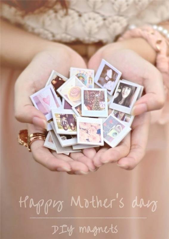 osebni magneti s tiskanimi fotografijami, darilo za materinski dan, ki ga naredite sami
