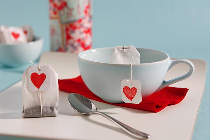 kalp tasarımlı kişiselleştirilmiş çay poşetleri etiketleri, sevgililer günü için kendin yap hediyesi basit