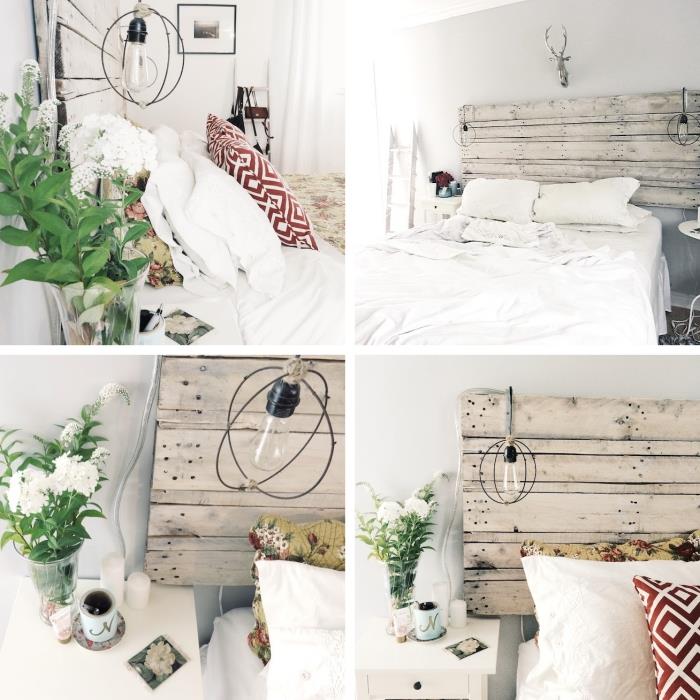 kendin yap başlık fikri, ahşap mobilyalı İskandinav yatak odası dekorasyonu, ahşap merdivenli saklama ucu