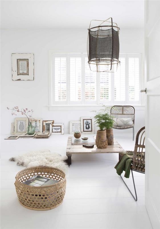 Skandinavski vzorec skandinavska klop skandinavska deko barva za dnevno sobo preprosta dekoracija dnevne sobe v beli barvi