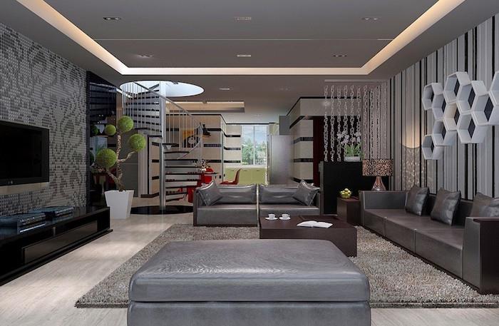 luksuzne ideje za oblikovanje dnevne sobe usnjeni kavč