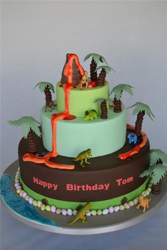 gimtadienio tortas, šokoladinis gimtadienio tortas, dinozaurų pyragas, asmeninis gimtadienio tortas