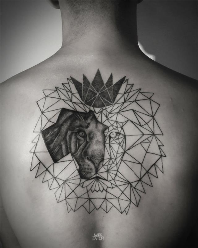 güzel bir aslan çizim dövmesi dövme aslan kafası geometrik aslan dövmesi güzel fikir