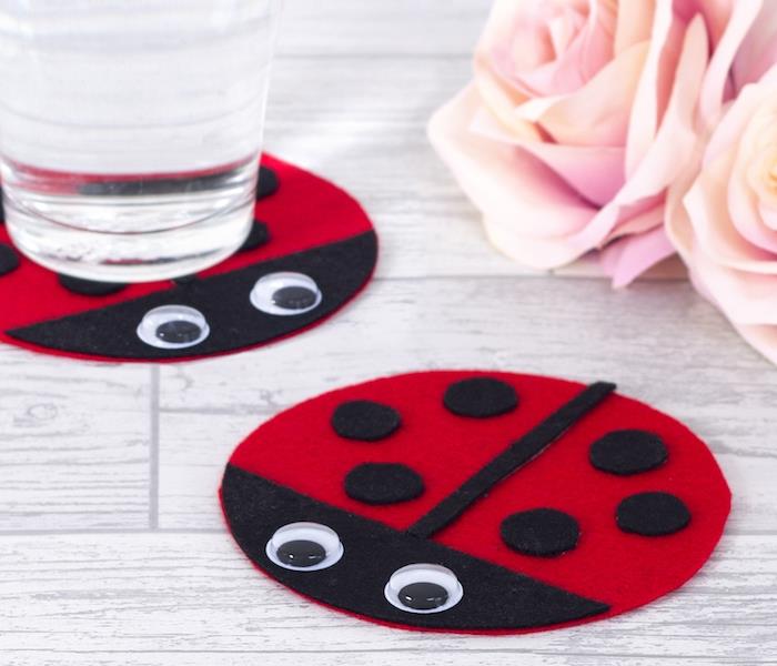 DIY podstavek iz pipave pikapolonice s krhkimi očmi, enostavna primarna spomladanska DIY ideja