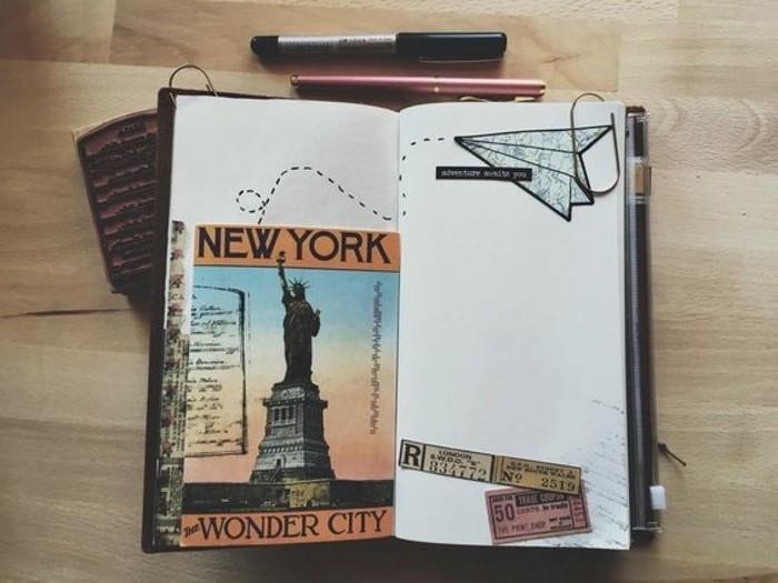 diario-di-viaggio-idea-come-fare-decorazioni-cartolina-New-York-Statua-della-Libertà-disegno-a-matita-trattini