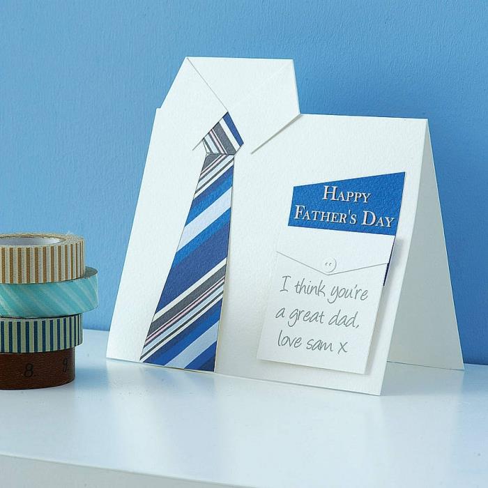 Predloga za kartice DIY v obliki srajce, ročna dejavnost za očetovski dan, DIY Očetov dan enostavno