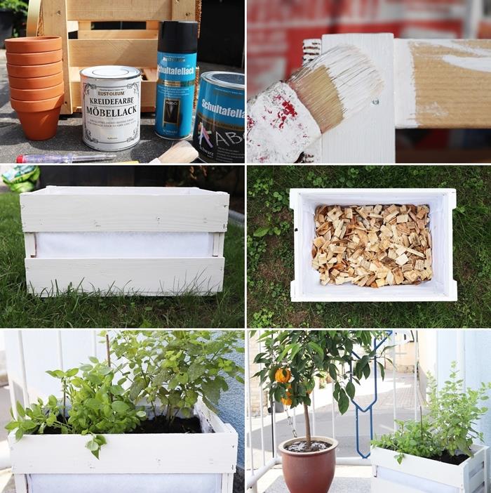 diy lonec za rastline v rekuperacijskih materialih sadilnik v leseni škatli dekoracija mali balkon ročna dejavnost diy
