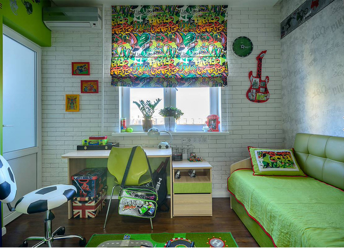 Projeto colorido do quarto para um adolescente