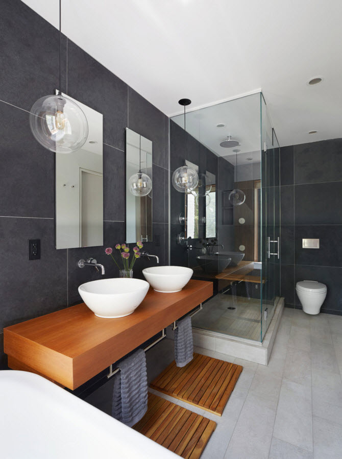 Interior de baño en contraste