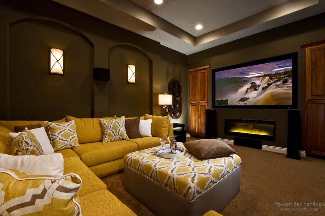 Arredamento confortevole per l'home theater