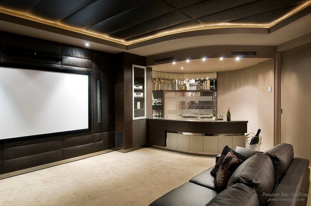 Bar all'interno di un home theater