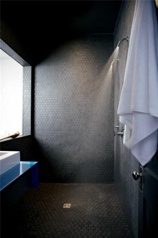 duşakabin-kastorama-siyah-mozaik-döşeme-duş-şık-modern