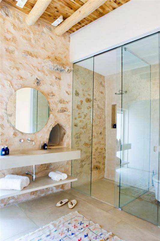İtalyan-duş-kastorama-tarzı-retro-şık-taupe-banyo-ayna-duvar-yuvarlak-tasarım