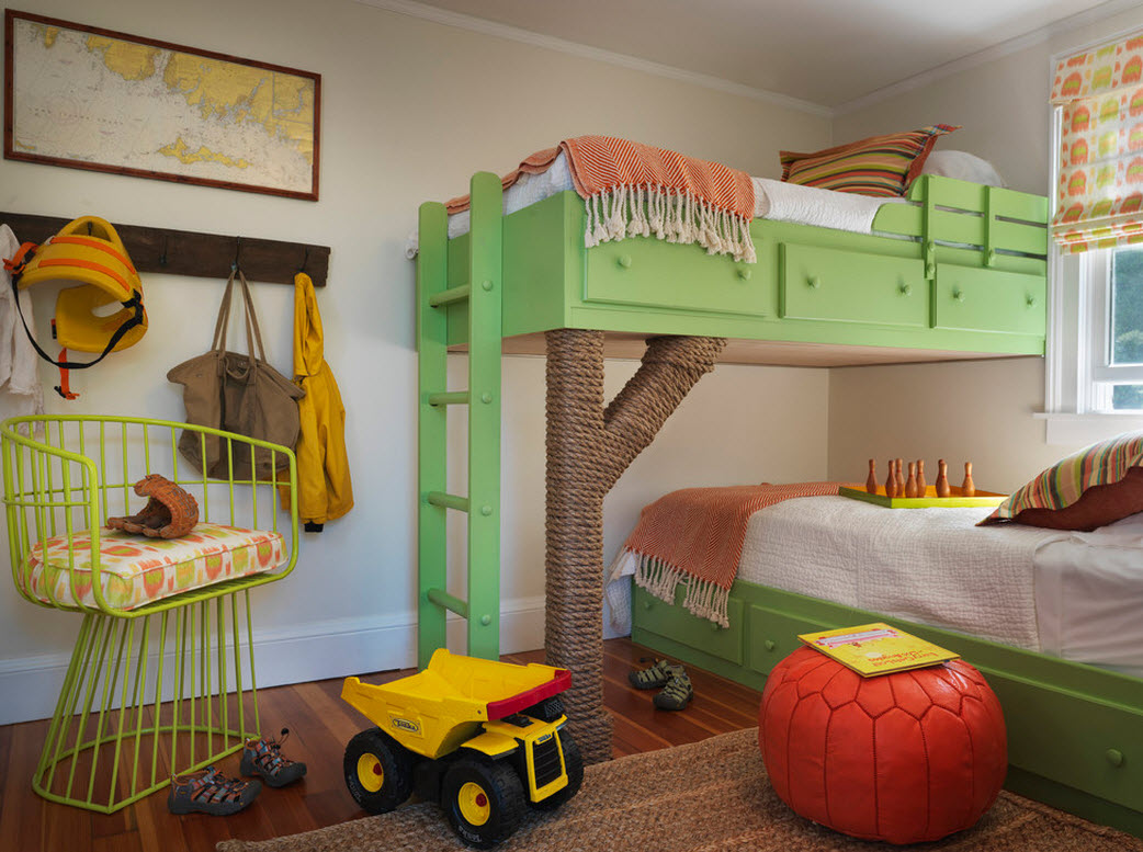Letto a castello verde