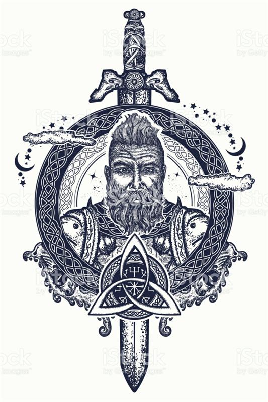 Viking rune dövme fikri viking sembolü dövme kumu ve viking portresi