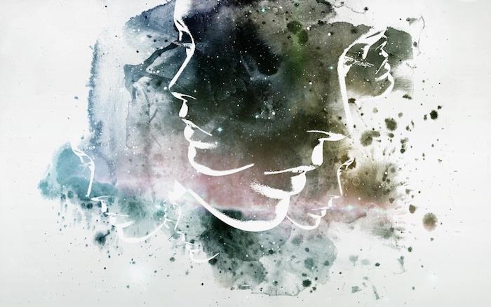 Immagini sfondi tumblr, disegno astratto, visi di verir