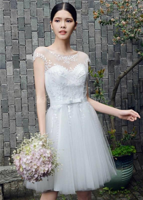 elegantiškos-trumpos-vestuvinės suknelės-trumpos-civilinės-vestuvių suknelės-trumpos-vėsios širdies formos
