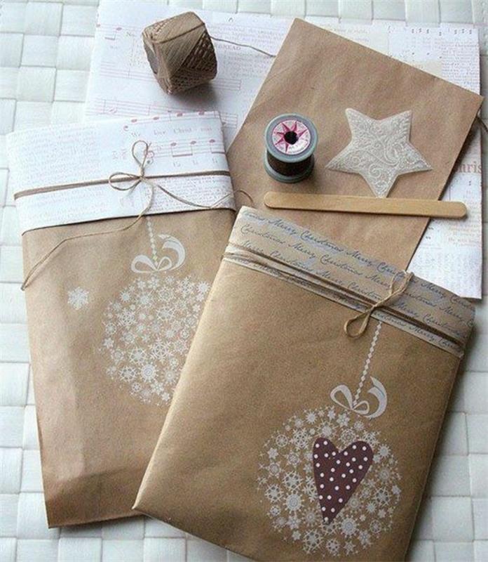 Noel hediyesi-paketleme-ipli-ve-küçük-kraft-çanta