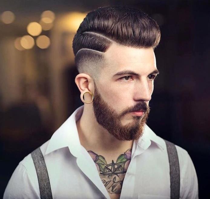 hipster cut moška pričeska rockabilly gradient brada