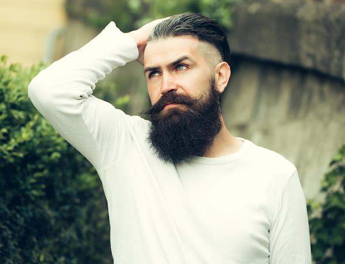 hipster frizura dolga kratka zgornja stran velika brada brki movember
